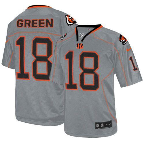  Bengals #18 A.J. Green Lights Out Grey Men's Stitched NFL Elite Jersey