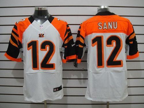  Bengals #12 Mohamed Sanu White Men's Stitched NFL Elite Jersey