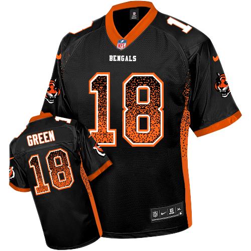  Bengals #18 A.J. Green Black Team Color Men's Stitched NFL Elite Drift Fashion Jersey