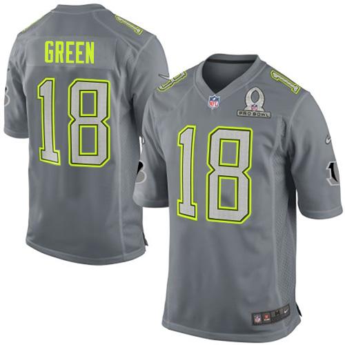  Bengals #18 A.J. Green Grey Pro Bowl Men's Stitched NFL Elite Team Sanders Jersey