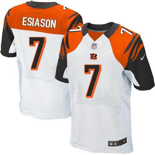  Bengals #7 Boomer Esiason White Men's Stitched NFL Elite Jersey