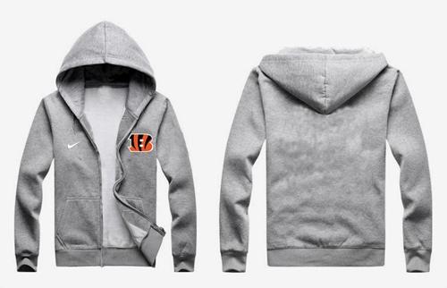  Cincinnati Bengals Authentic Logo Hoodie Grey