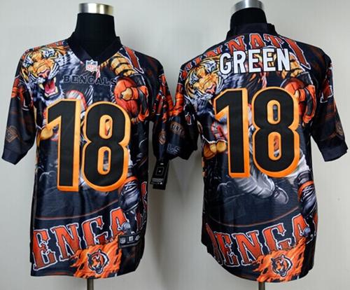  Bengals #18 A.J. Green Team Color Men's Stitched NFL Fanatical Version Jersey
