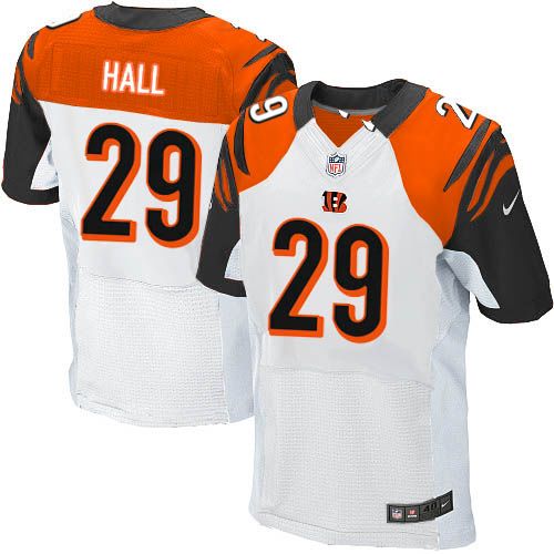  Bengals #29 Leon Hall White Men's Stitched NFL Elite Jersey