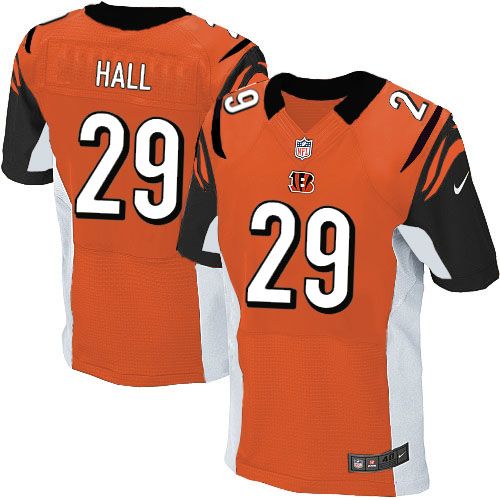  Bengals #29 Leon Hall Orange Alternate Men's Stitched NFL Elite Jersey