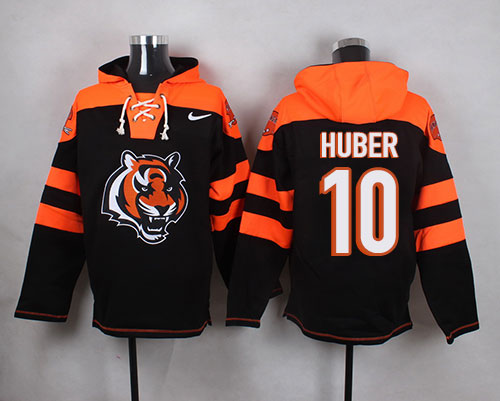  Bengals #10 Kevin Huber Black Player Pullover NFL Hoodie