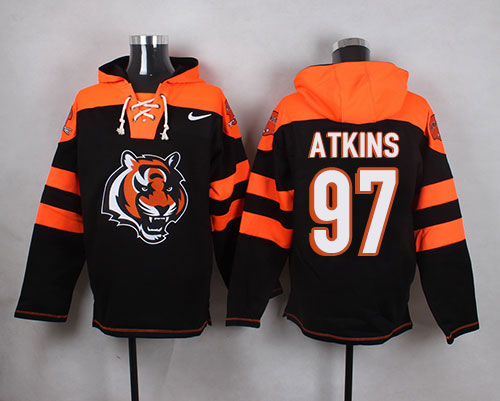  Bengals #97 Geno Atkins Black Player Pullover NFL Hoodie