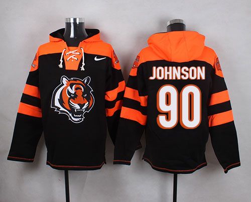  Bengals #90 Michael Johnson Black Player Pullover NFL Hoodie
