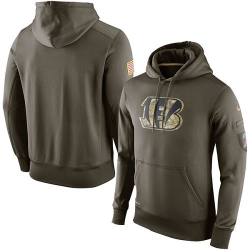 Men's Cincinnati Bengals  Olive Salute To Service KO Performance Hoodie