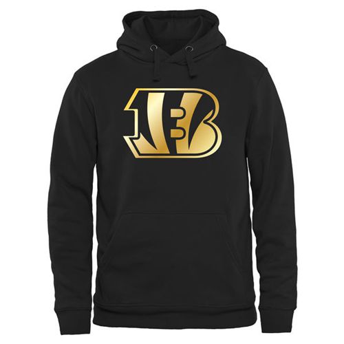 Men's Cincinnati Bengals Pro Line Black Gold Collection Pullover Hoodie
