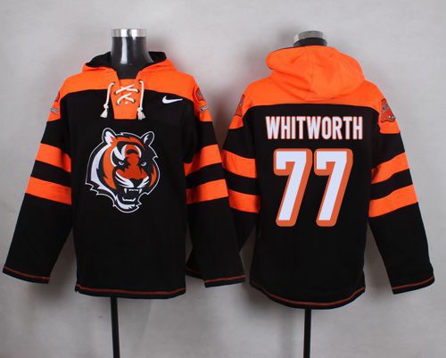  Bengals #77 Andrew Whitworth Black Player Pullover NFL Hoodie