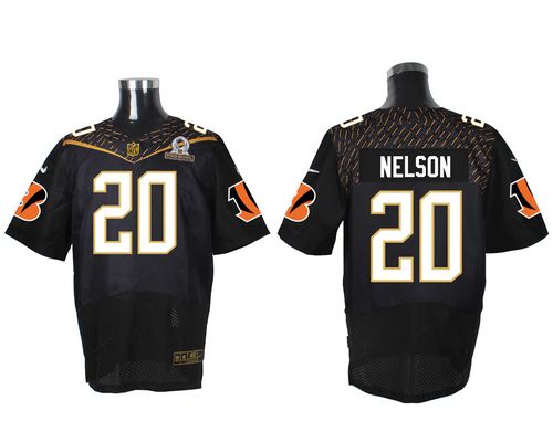  Bengals #20 Reggie Nelson Black 2016 Pro Bowl Men's Stitched NFL Elite Jersey