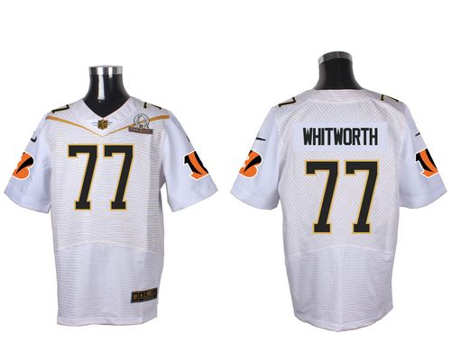  Bengals #77 Andrew Whitworth White 2016 Pro Bowl Men's Stitched NFL Elite Jersey