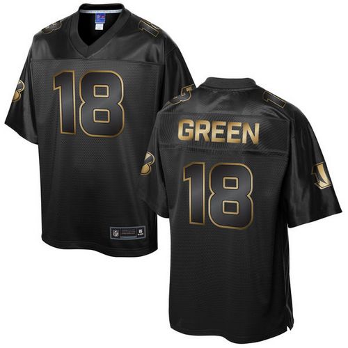  Bengals #18 A.J. Green Pro Line Black Gold Collection Men's Stitched NFL Game Jersey