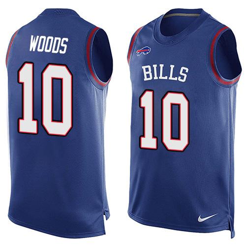  Bills #10 Robert Woods Royal Blue Team Color Men's Stitched NFL Limited Tank Top Jersey