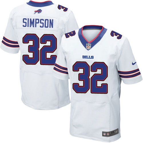  Bills #32 O. J. Simpson White Men's Stitched NFL New Elite Jersey