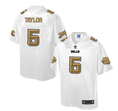  Bills #5 Tyrod Taylor White Men's NFL Pro Line Fashion Game Jersey