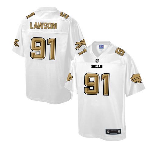  Bills #91 Manny Lawson White Men's NFL Pro Line Fashion Game Jersey