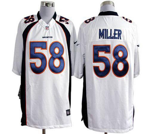  Broncos #58 Von Miller White Men's Stitched NFL Game Jersey