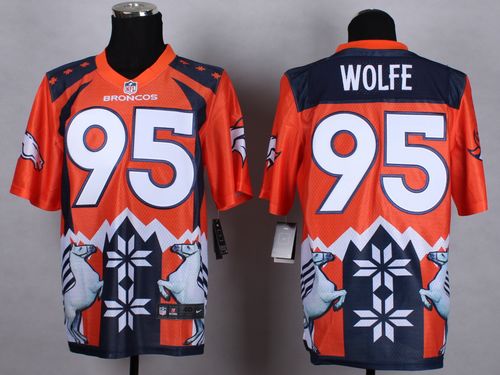  Broncos #95 Derek Wolfe Orange Men's Stitched NFL Elite Noble Fashion Jersey