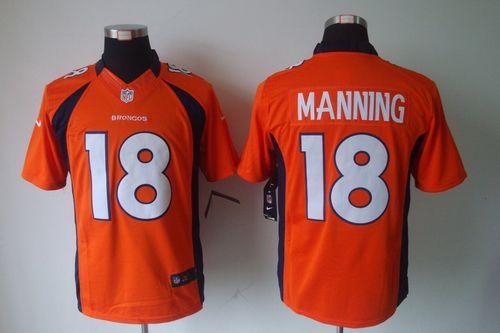  Broncos #18 Peyton Manning Orange Team Color Men's Stitched NFL Limited Jersey