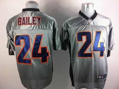  Broncos #24 Champ Bailey Grey Shadow Men's Stitched NFL Elite Jersey