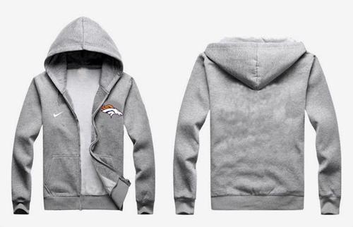  Denver Broncos Authentic Logo Hoodie Grey