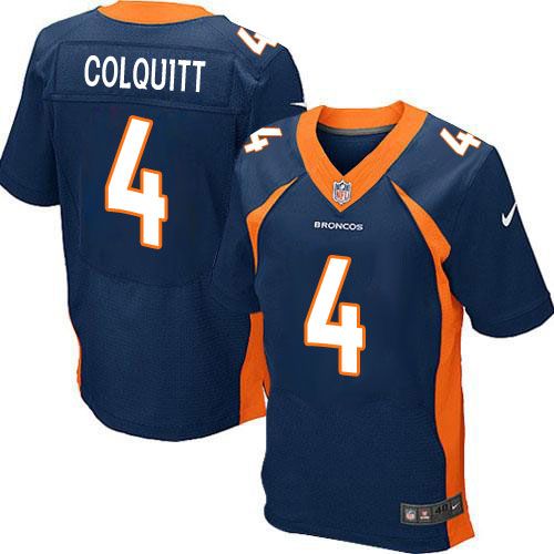  Broncos #4 Britton Colquitt Navy Blue Alternate Men's Stitched NFL New Elite Jersey