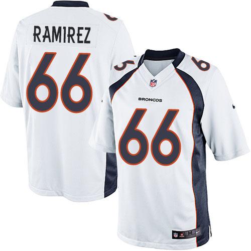  Broncos #66 Manny Ramirez White Men's Stitched NFL Limited Jersey