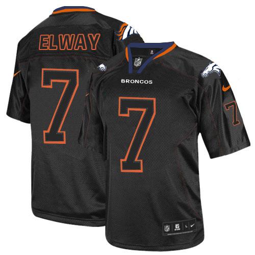  Broncos #7 John Elway Lights Out Black Men's Stitched NFL Elite Jersey