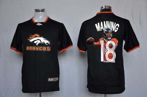  Broncos #18 Peyton Manning Black Men's NFL Game All Star Fashion Jersey