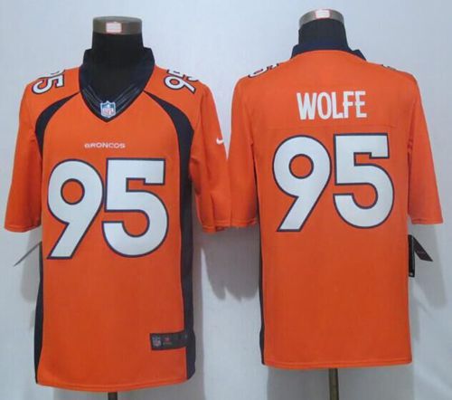  Broncos #95 Derek Wolfe Orange Team Color Men's Stitched NFL New Limited Jersey
