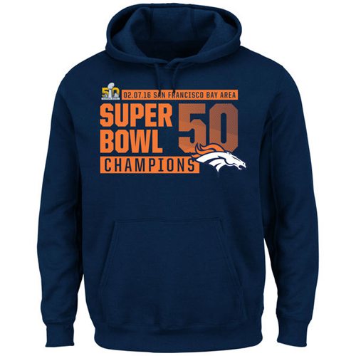 Denver Broncos Majestic Super Bowl 50 Champions Winners Take VIII Hoodie Navy