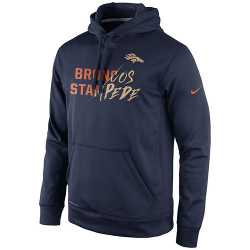 Denver Broncos  Gold Collection KO Pullover Performance Hoodie Navy