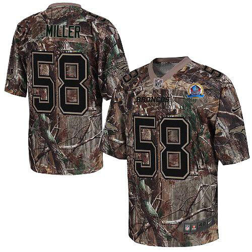  Broncos #58 Von Miller Camo With Hall of Fame 50th Patch Men's Stitched NFL Realtree Elite Jersey
