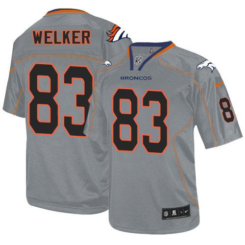  Broncos #83 Wes Welker Lights Out Grey Men's Stitched NFL Elite Jersey