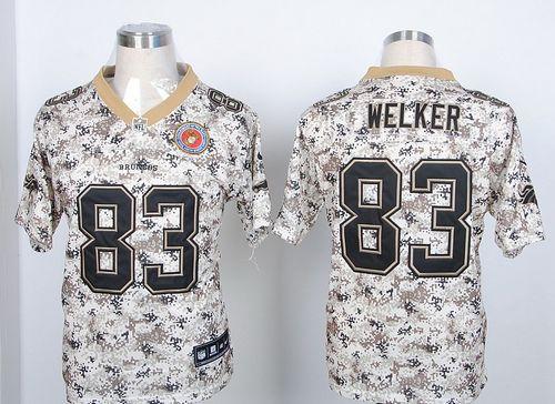  Broncos #83 Wes Welker Camo USMC Men's Stitched NFL Elite Jersey