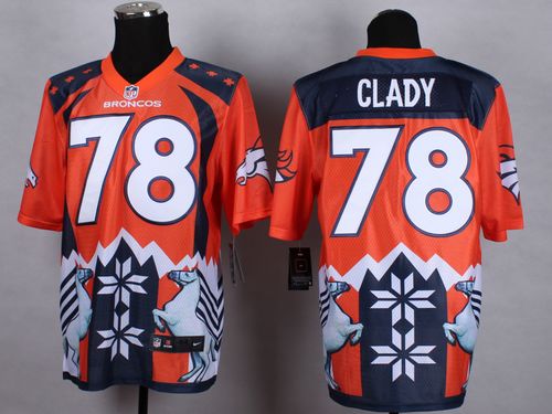  Broncos #78 Ryan Clady Orange Men's Stitched NFL Elite Noble Fashion Jersey