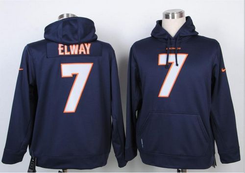 Denver Broncos #7 John Elway Blue Pullover Hoodie