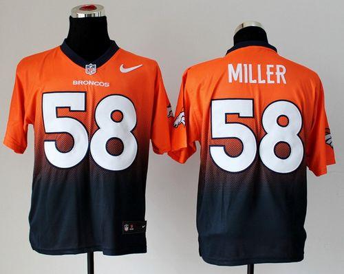  Broncos #58 Von Miller Orange/Navy Blue Men's Stitched NFL Elite Fadeaway Fashion Jersey