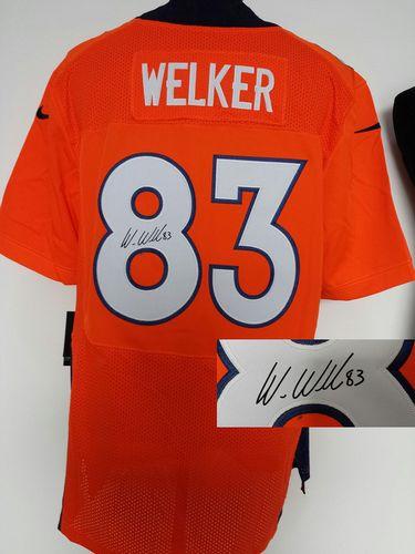  Broncos #83 Wes Welker Orange Team Color Men's Stitched NFL Elite Autographed Jersey