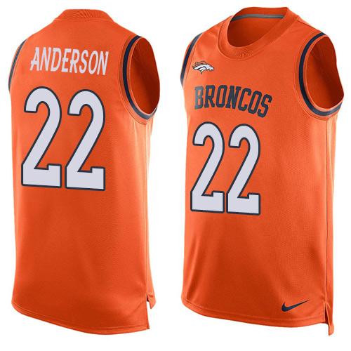  Broncos #22 C.J. Anderson Orange Team Color Men's Stitched NFL Limited Tank Top Jersey