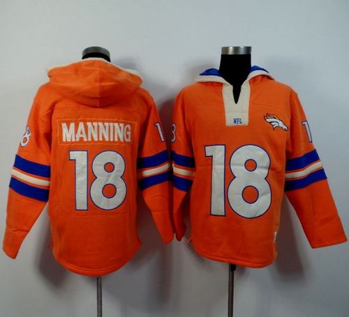 Denver Broncos #18 Peyton Manning Orange Player Winning Method Pullover NFL Hoodie