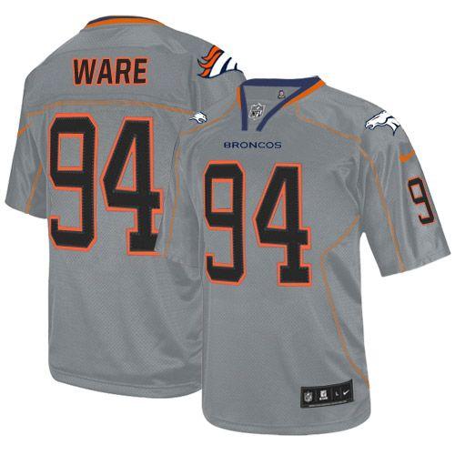  Broncos #94 DeMarcus Ware Lights Out Grey Men's Stitched NFL Elite Jersey