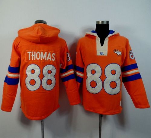 Denver Broncos #88 Demaryius Thomas Orange Player Winning Method Pullover NFL Hoodie