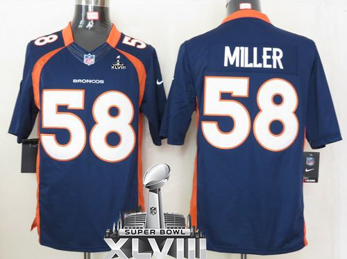  Broncos #58 Von Miller Navy Blue Alternate Super Bowl XLVIII Men's Stitched NFL Limited Jersey