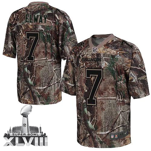  Broncos #7 John Elway Camo Super Bowl XLVIII Men's Stitched NFL Realtree Elite Jersey