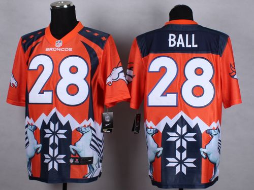  Broncos #28 Montee Ball Orange Men's Stitched NFL Elite Noble Fashion Jersey