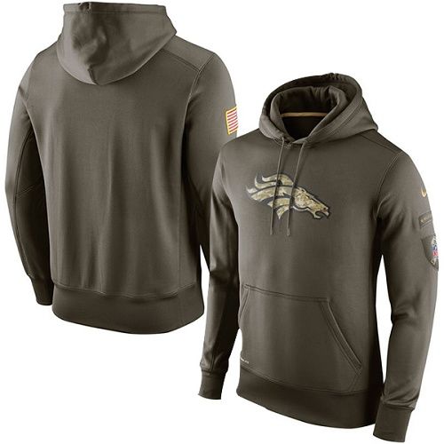 Men's Denver Broncos  Olive Salute To Service KO Performance Hoodie