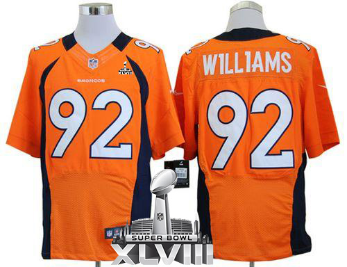  Broncos #92 Sylvester Williams Orange Team Color Super Bowl XLVIII Men's Stitched NFL Elite Jersey